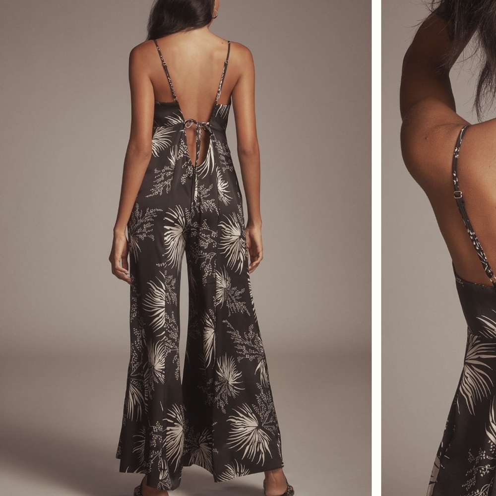 NWT - Anthropologie Bishop + Young Wide Leg Jumpsuit in Palm Print - Picture 3 of 6